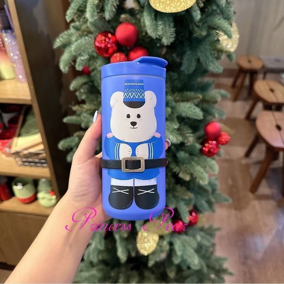 STARBUCKS Thailand 2022 CHRISTMAS XMAS Nutcracker 12OZ BEAR tumbler - Picture 1 of 3